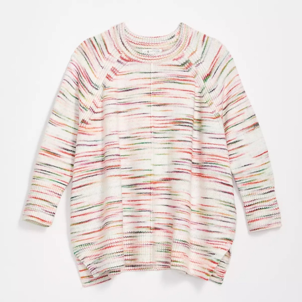 LOU & GREY for LOFT‎ Spacedye Seamed Poncho Sweater Top Colorful Oversized Small
